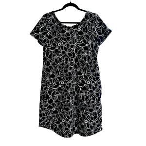 Talbots Dress Size S Cotton Blend SPF 50 Graphic Blooms Floral Shift